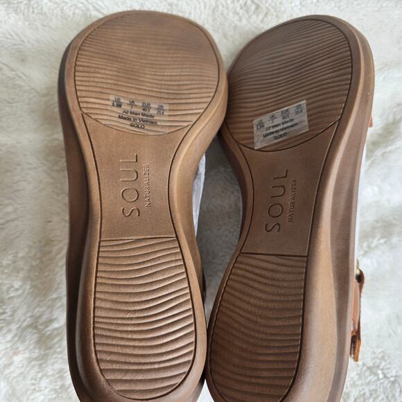 NEW SOUL Naturalizer Women Solo Metallic Comfort Strappy Sandals Size 9.5W Brown - Picture 5 of 5